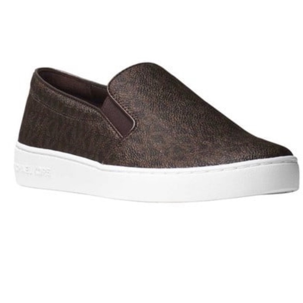 Michael Kors Keaton Brown Leather Size 9 1/2 Women’s Slip On Sneaker